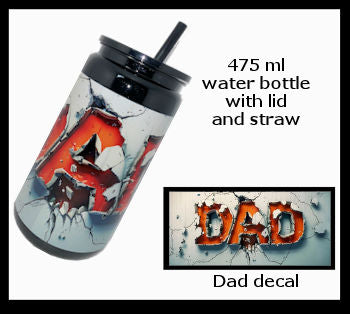 500ml black water bottle with straw
