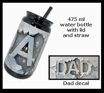 500ml black water bottle with straw