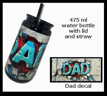 500ml black water bottle with straw
