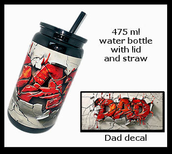500ml black water bottle with straw
