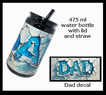500ml black water bottle with straw