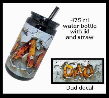 500ml black water bottle with straw